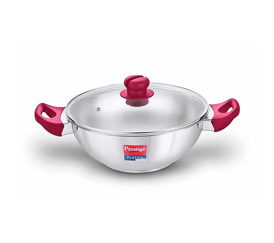 Prestige - Prestige 36888 28 CM Stainless Steel Kadai Induction Base with Glass Lid - Big Digital
