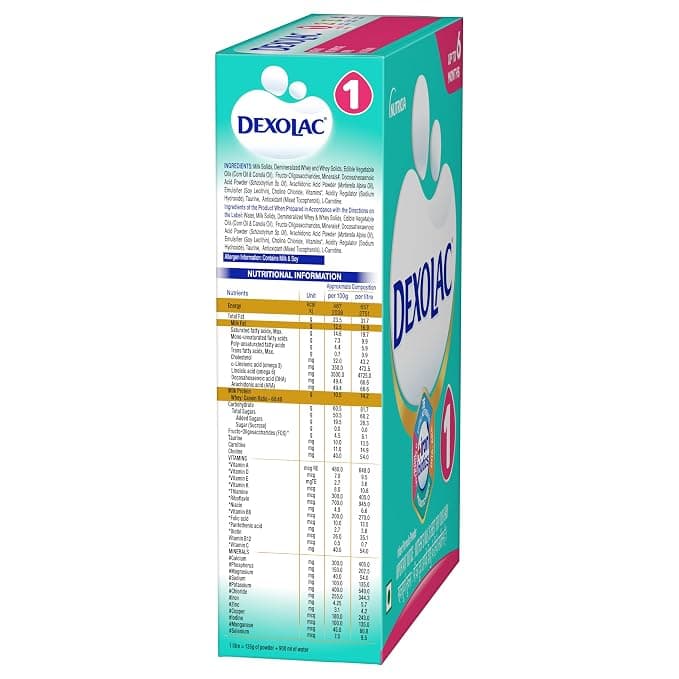 Dexolac Infant Formula Milk Powder Stage 1 400g | For Babies Up to 6 Months | With FOS & 36 Vital Nutrients daily… — thumbnail 4 of 5
