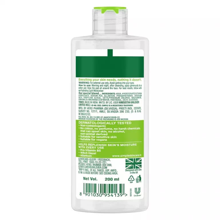 Simple Simple Soothing Facial Toner 200ml daily essentials & lifestyle — thumbnail 2 of 2