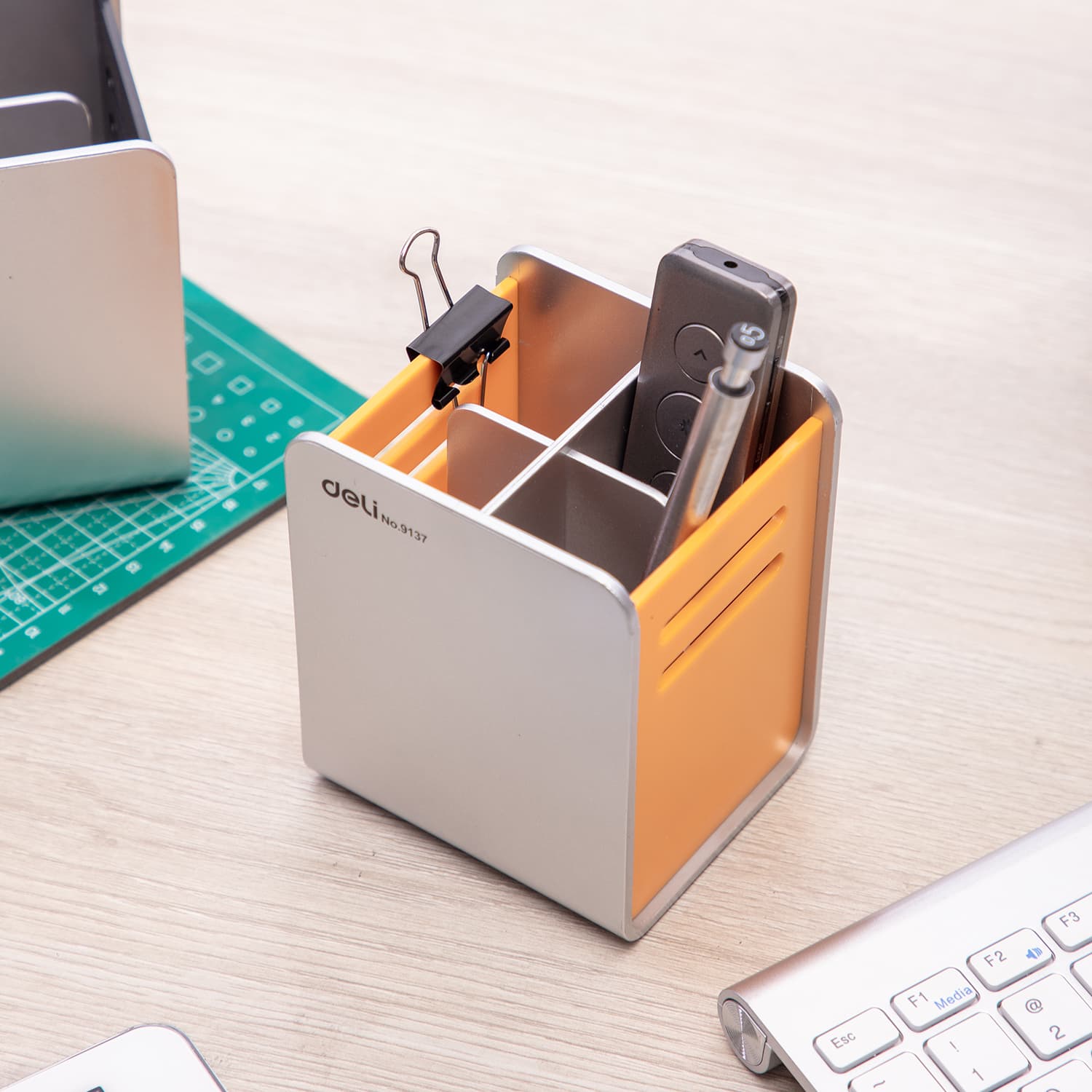 Deli E9137 Divided Pen Holder – Multi-Compartment Desk Organizer for Office, School & Home stationary, toys & sports — thumbnail 4 of 5