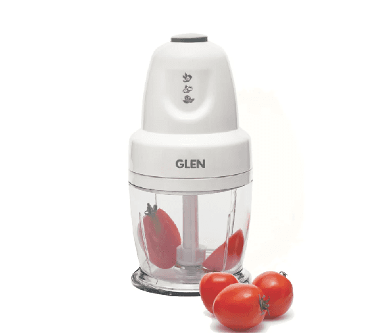 GLEN Electric Vegetable Chopper 250W with Whisking Disc & 0.4L Bowl – White 4043