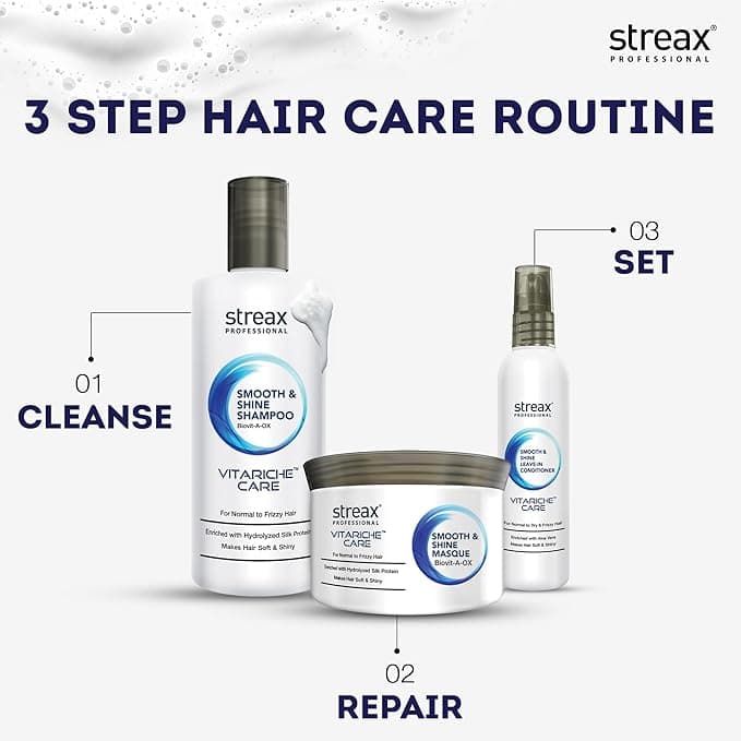 No Brand Streax Professional Vitariche Care Smooth & Shine Masque for Dry Hair – Deep Nourishing Hair Mask with Fresh… — thumbnail 3 of 6