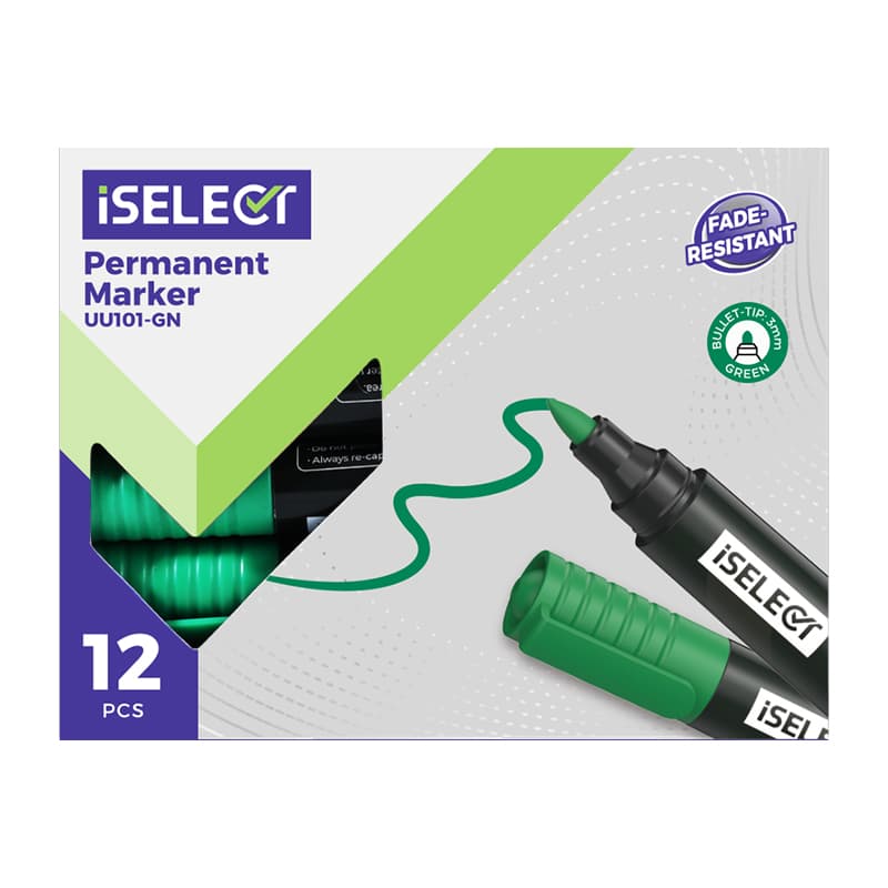 Deli Deli UU101-GN Permanent Marker Pen | Quick-Dry Waterproof Marker | Green stationary, toys & sports — thumbnail 4 of 4