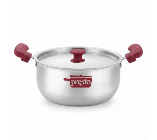 Presto Triply Stainless Steel Casserole 20cm with Lid | Induction Base Cookware