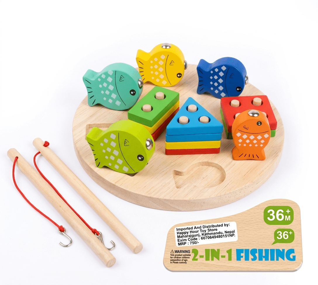 HappyHours 2 in 1 Fishing Game Kids Electric & Magnetic Toy Set