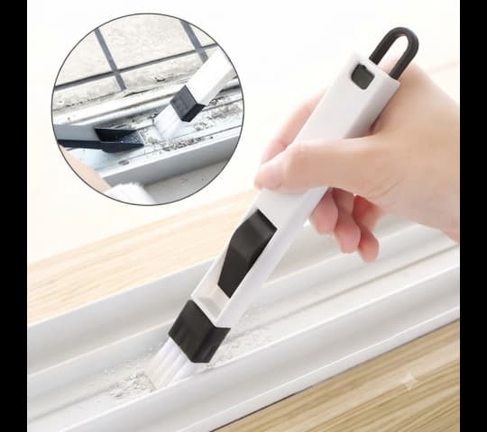 Window Cleaning Brush with Handle | Glass, Frame & Track Cleaning Brush