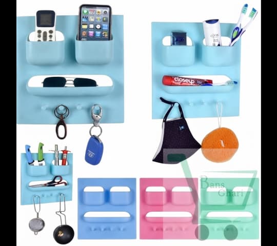 Wall Mount Mobile & Key Holder | Phone Charging Shelf