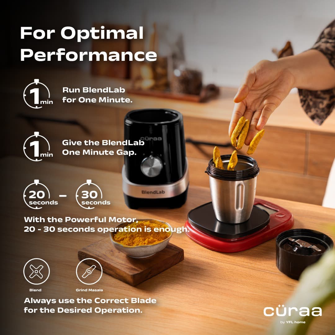 curra Curaa Blendlab Mixer Grinder for Kitchen – 3 Jars, Black electronics — thumbnail 9 of 10