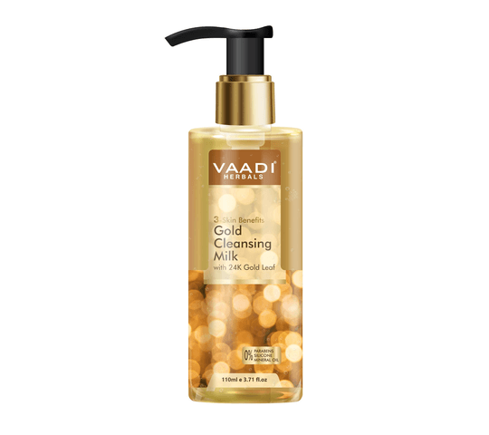 Vaadi Organics - Gold Cleansing Milk with 24k Gold Leaf - 3-skin Benefits (250 ml) - VH0632