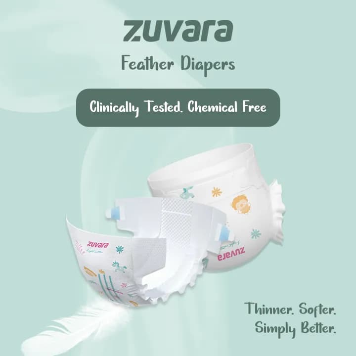 Zuvara Zuvara Feather Diaper Taped New Born (Pack of 22) | Soft & Leak-Proof Baby Diapers pharmacy, fitness & surgical — thumbnail 5 of 6
