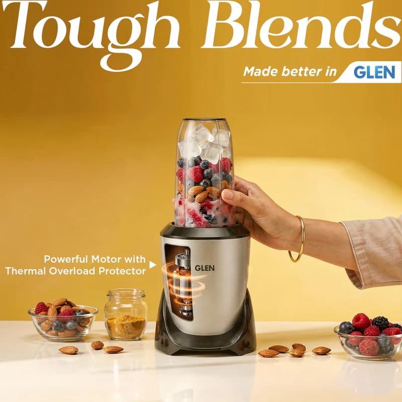 GLEN GLEN Nutri Blender Pro Mixer Grinder 900W with 4 Unbreakable Jars & 3 Stainless Steel Blades | Smoothie Maker & Masala… — thumbnail 6 of 10
