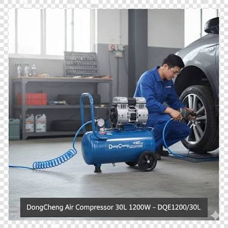 Dongcheng Power Tools DongCheng DQE1200/30L 1200W 30L Oil-Free Silent Air Compressor – Heavy Duty Industrial Air Compressor… — thumbnail 3 of 4