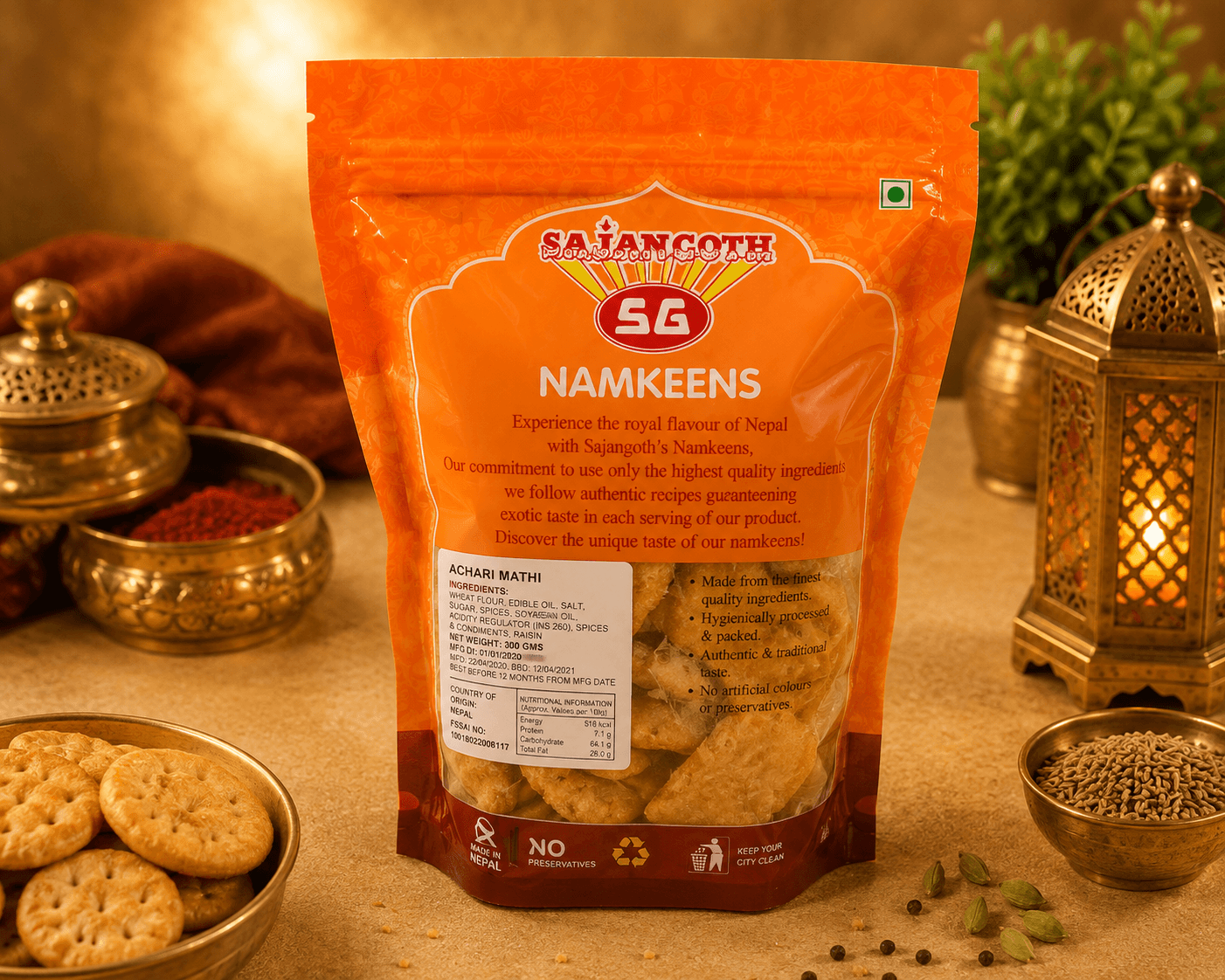 Sajan Goth Sajan Goth Achari Mathi Namkeen 300g daily essentials & lifestyle — thumbnail 3 of 3