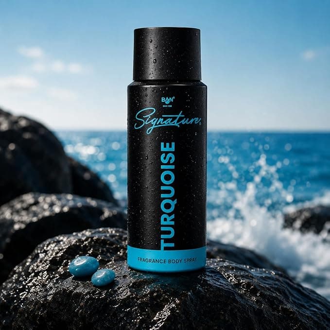 Signature SIGNATURE TURQUOISE Deodorant Spray for Men 150ML | Long Lasting Amber Spicy Fragrance Body Spray | Lemon,… — thumbnail 7 of 8