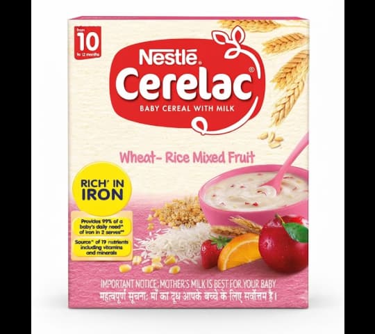 Nestle Cerelac Wheat Rice Mixed Fruit Baby Cereal 300g (10–24 Months)