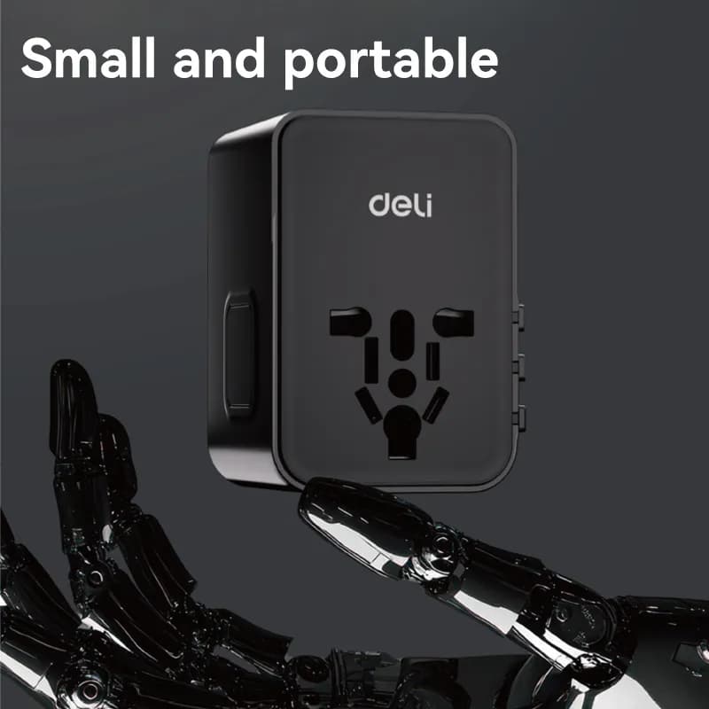 DELI Deli ET768 70W Universal Travel Adapter with 3 USB-A & 2 Type-C Fast Charging Ports electronics — thumbnail 3 of 3