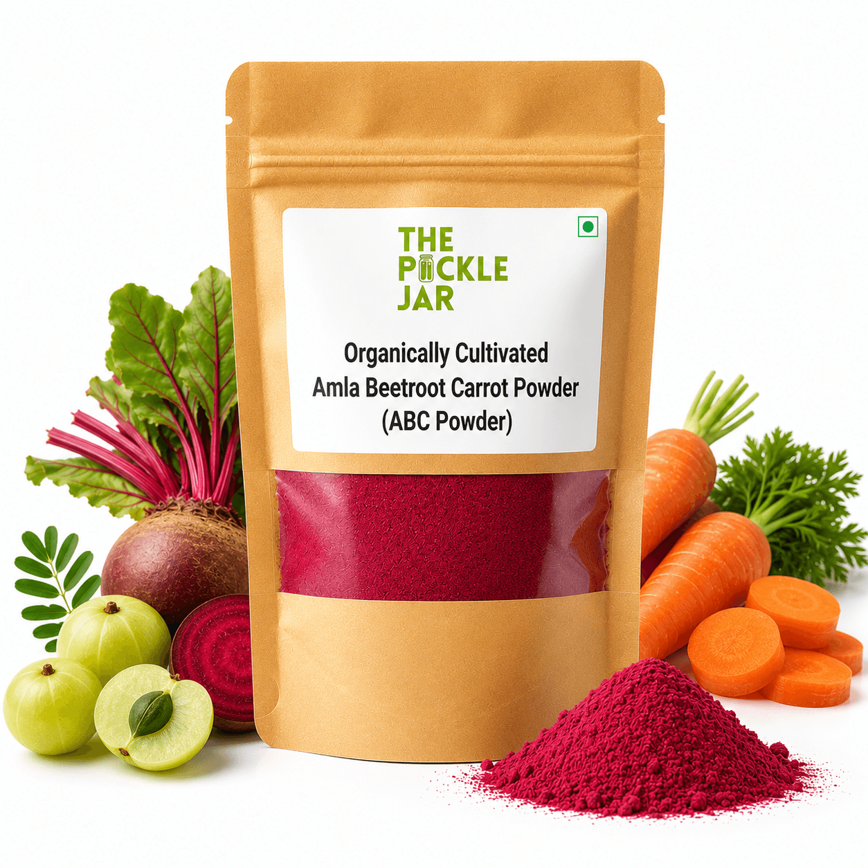 The Pickle Jar Organically Cultivated ABC Powder 200g – Amla, Beetroot & Carrot Powder
