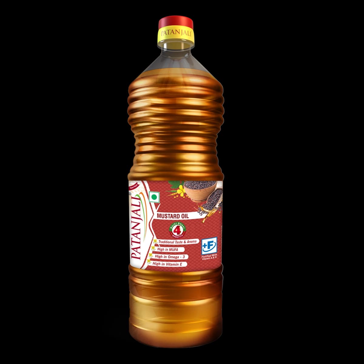 Patanjali Mustard Oil 1L | Pure Kachi Ghani Sarson Oil for Healthy Cooking