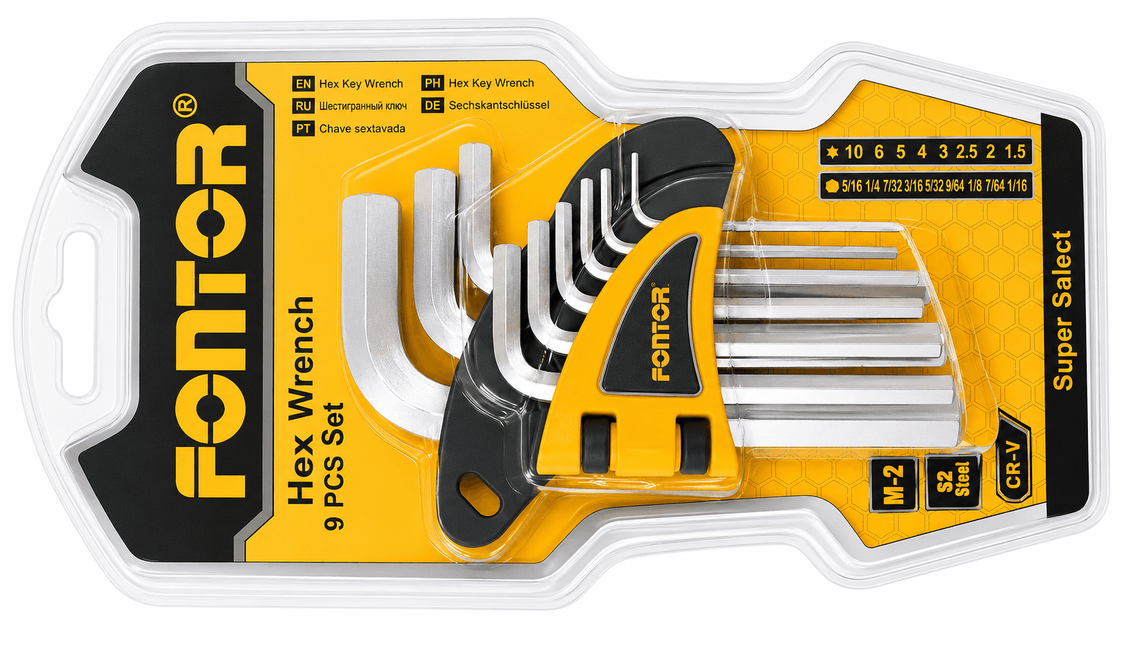 Fontor Short Hex Key Set – Durable Allen Key Wrench Set for Precision Fastening