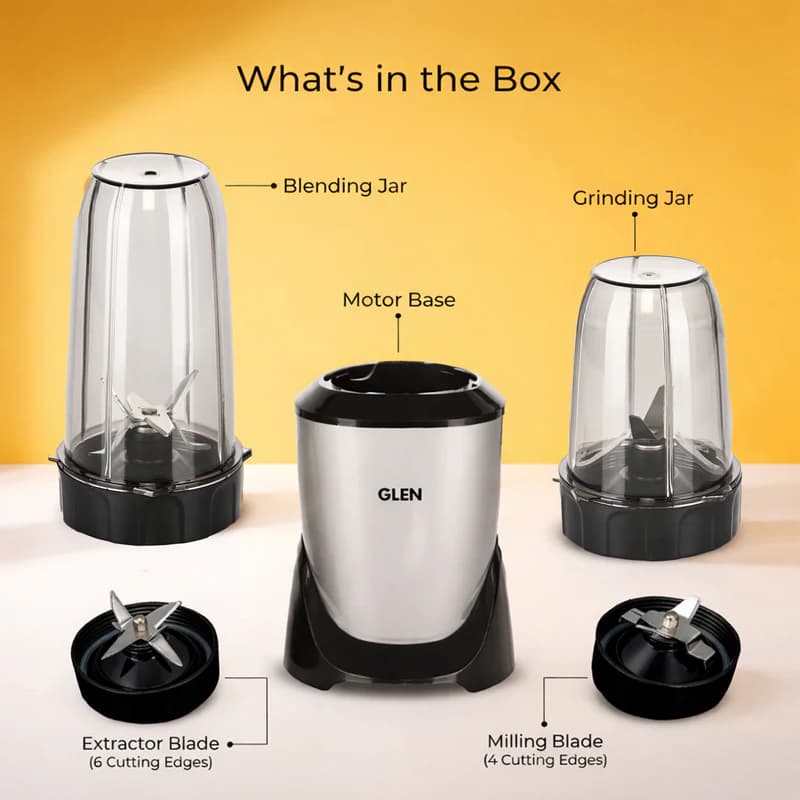 GLEN GLEN Nutri Blender Mixer Grinder 900W SA4048UT | 2 Unbreakable Jars 1000ml & 800ml | Smoothie Maker, Mixer & Grinder… — thumbnail 2 of 5