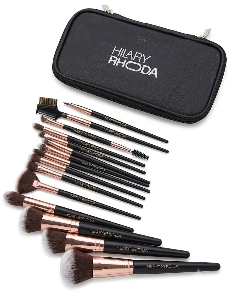 Hilary Rhoda HR Makeup Brush Set - 15 Pieces Professional Cosmetic Brush Kit