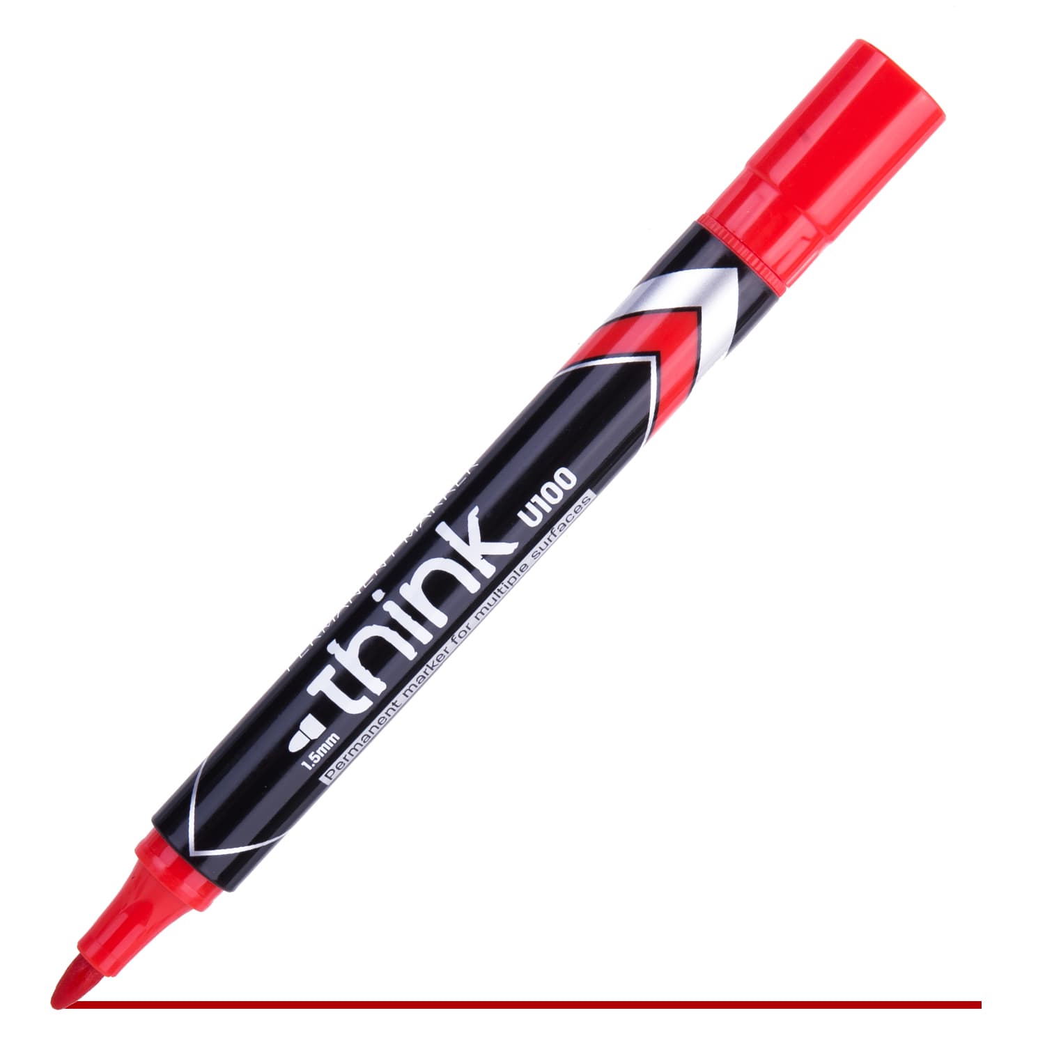 Deli Deli EU10040 Permanent Marker 1.5mm Bullet Tip Red Waterproof Marker | Fast Dry Permanent Ink stationary, toys & sports — thumbnail 5 of 5