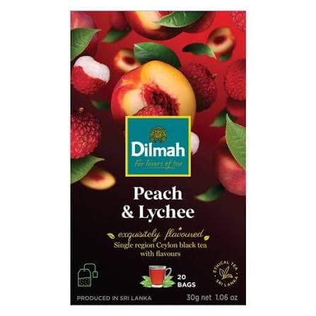 Dilmah Peach & Lychee Flavoured Tea – 20 Tea Bags | Premium Ceylon Black Tea daily essentials & lifestyle — thumbnail 2 of 5