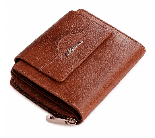 WildHorn Nepal RFID Protected Genuine Leather Tan Wallet for Women – Premium Ladies Wallet with RFID Blocking | WHLW 1003
