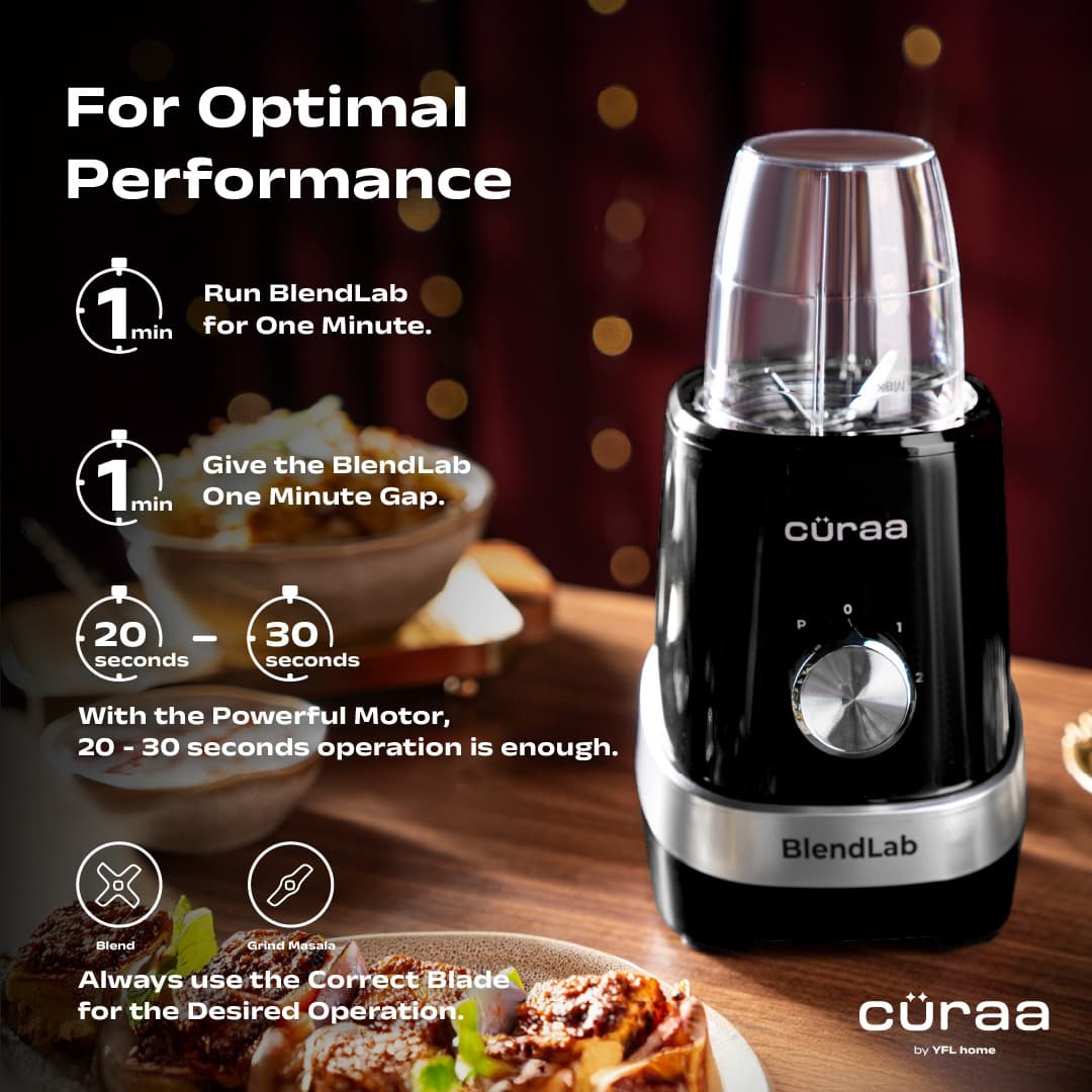 curra Curaa Blendlab Mixer Grinder for Kitchen – 3 Jars, Black electronics — thumbnail 7 of 10