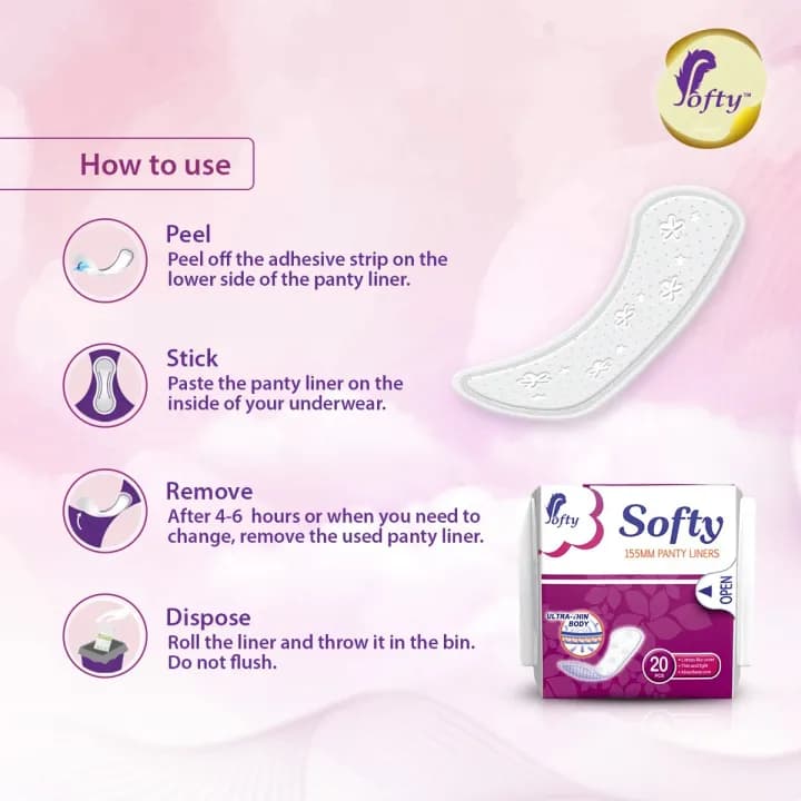 Zuvara Zuvara Softy Panty Liners XL 155mm (20 Pcs) | Ultra Thin Absorbent Sanitary Napkin Liners pharmacy, fitness & surgical — thumbnail 3 of 5