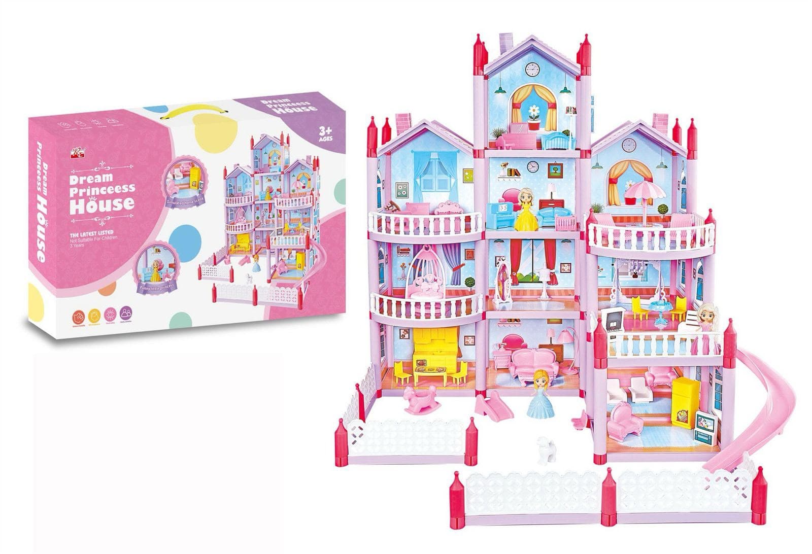 HappyHours Dream Princess House – Fairy Dollhouse Play Set for Kids
