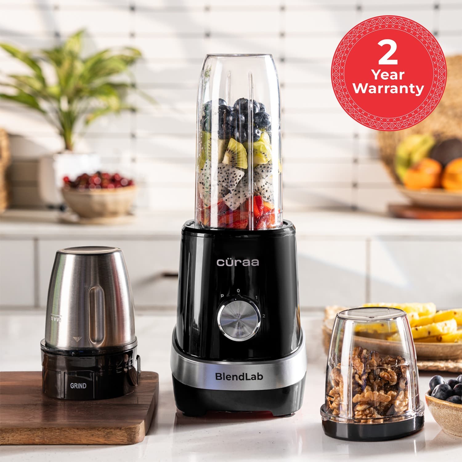 curra Curaa Blendlab Mixer Grinder for Kitchen – 3 Jars, Black electronics — thumbnail 5 of 10