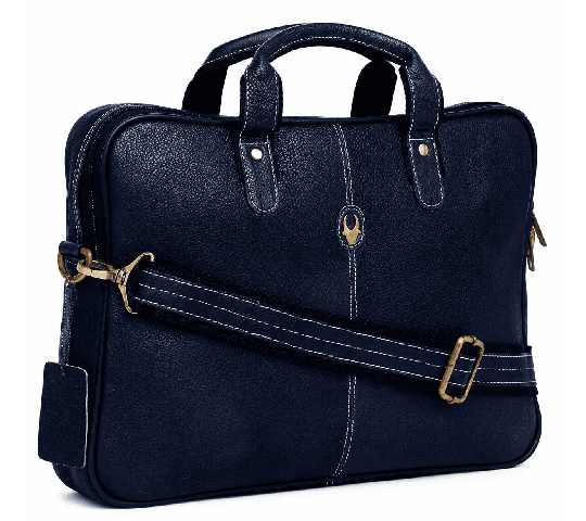 WildHorn WILDHORN Nepal® Classic Genuine Leather 13 Inch Laptop Bag for Men with Adjustable Shoulder Strap – Blue (WHBG… — thumbnail 2 of 2