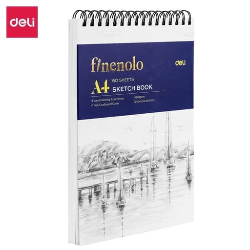 Deli EC276 Sketch Book A4 60 Sheets 160 GSM Premium Drawing Paper for Sketching & Art