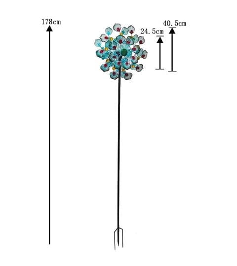 Senwell 4-Piece Kinetic Peacock Garden Spinner with LED Solar Light #63