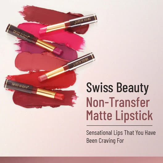 Swiss Beauty Swiss Beauty Non-Transfer Matte Lipstick | Long Lasting Waterproof Lip Color daily essentials & lifestyle — thumbnail 9 of 9