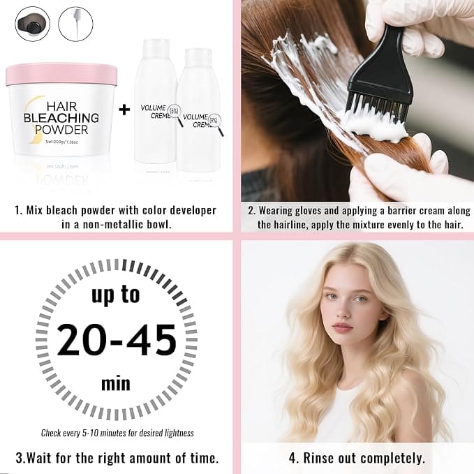 HILARY RHODA Professional Hair Bleaching Powder 200g – Fast Lift Hair Lightener for Salon & Home Use daily essentials &… — thumbnail 7 of 7