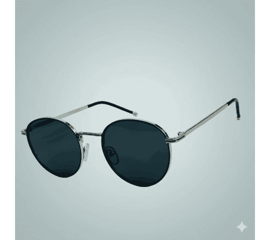 No Brand Classic Silver Metal Frame Round Sunglasses For Men - Stylish UV Protection Eyewear daily essentials & lifestyle — thumbnail 2 of 3