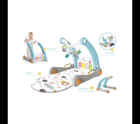 Kids Melody Multifunctional Stepping Walker & Gym Mat | 4-in-1 Baby Activity Walker with Musical Piano
