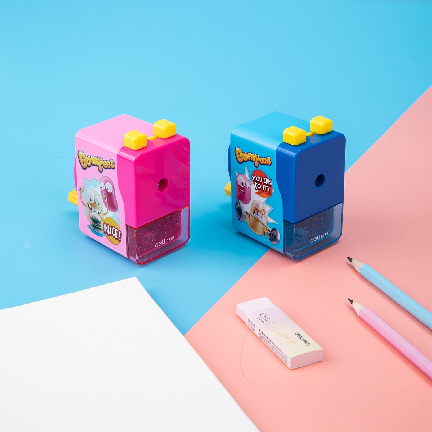 Deli Deli E0739 Rotary Pencil Sharpener per pcs | Manual Hand Crank Sharpener for School & Office stationary, toys & sports — thumbnail 3 of 5