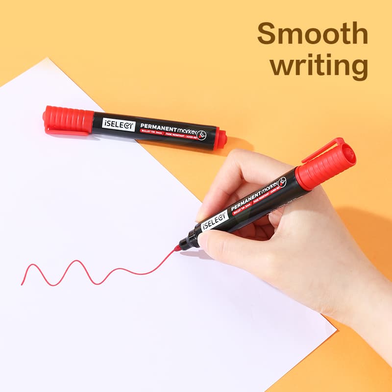 Deli DELI UU101-RD ISELECT Permanent Bullet Marker Red ( Per Pcs) | Waterproof Permanent Marker for Office, School &… — thumbnail 3 of 6