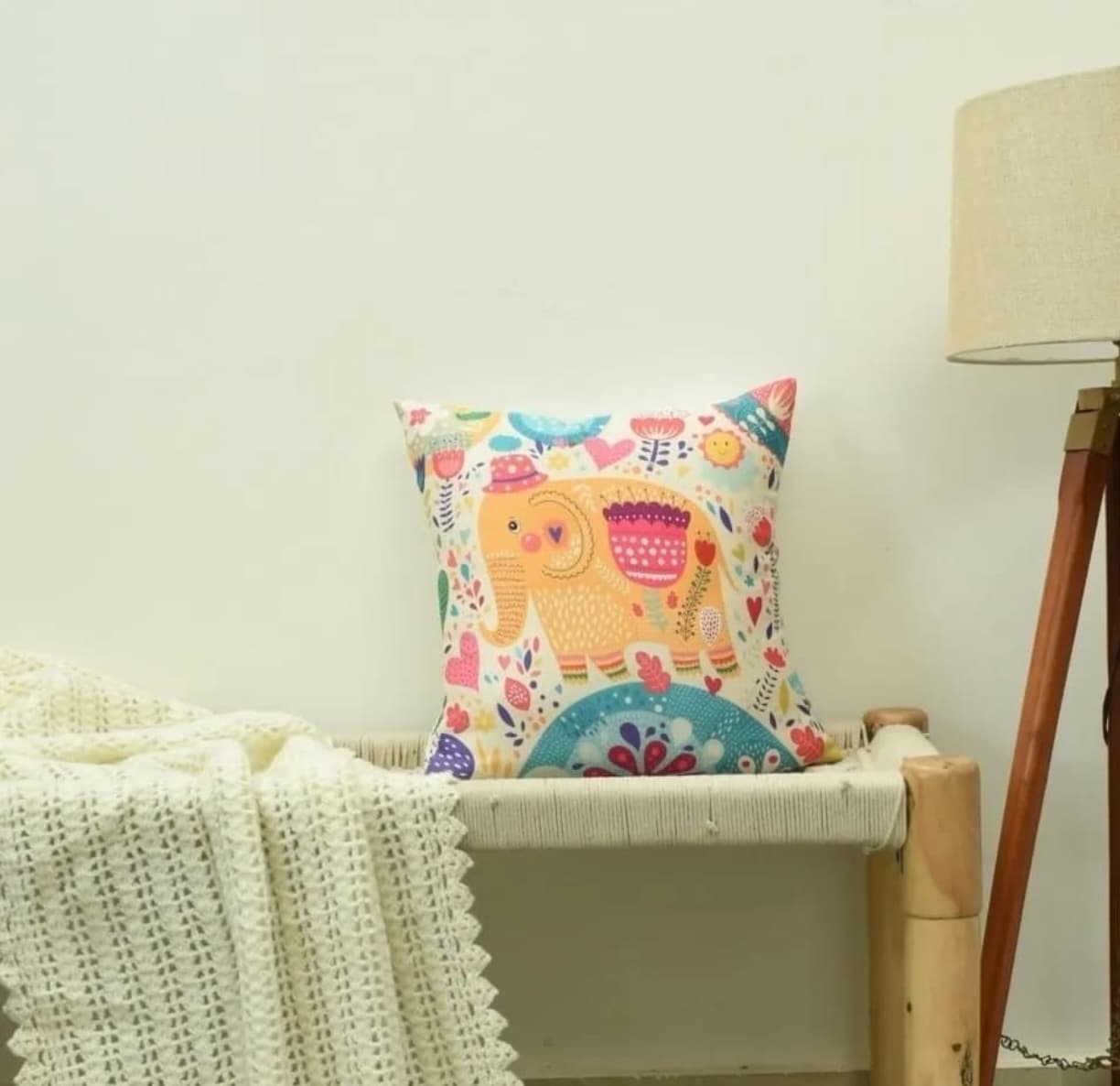 Satin Cushion Covers Set of 5 | Scandi-Boho Geometric Print Decorative Sofa Pillow Covers