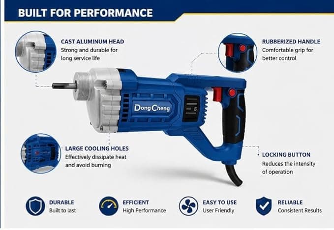 Dongcheng DZD35 Hand Concrete Vibrator 1200W Heavy-Duty Concrete Compactor hardware & machinery — thumbnail 8 of 9