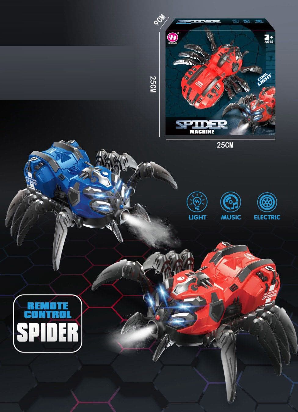 HappyHours Smoke Spider RC Stunt Spider Toy