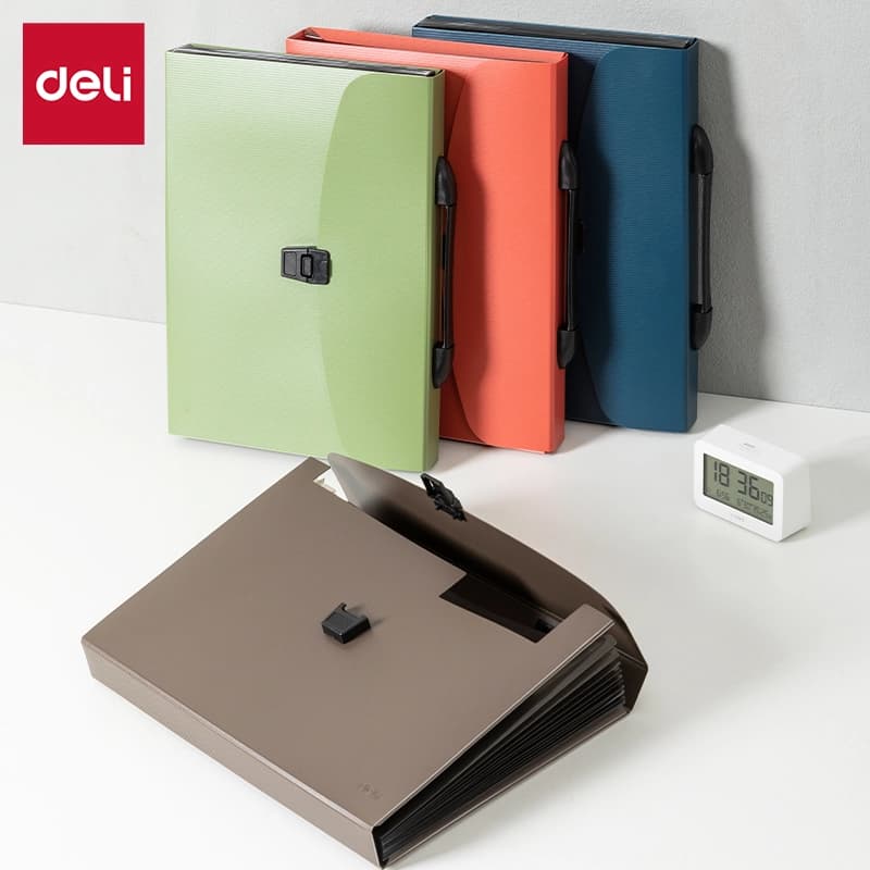 Deli Deli E5557 Office Expanding File | A4 Document Organizer with Multiple Pockets stationary, toys & sports — thumbnail 5 of 5