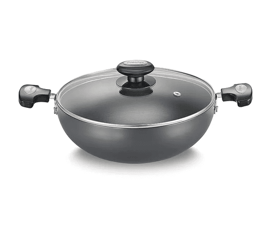 Prestige - Prestige 36864 24 CM Hard Anodized Kadai Induction Base with Glass Lid-  Big Digital