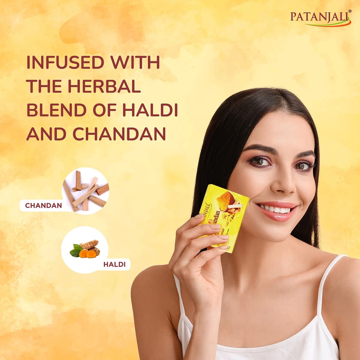 Patanjali Patanjali Haldi Chandan Kanti Body Cleanser Soap 75gm | Herbal Bath Soap daily essentials & lifestyle — thumbnail 3 of 5
