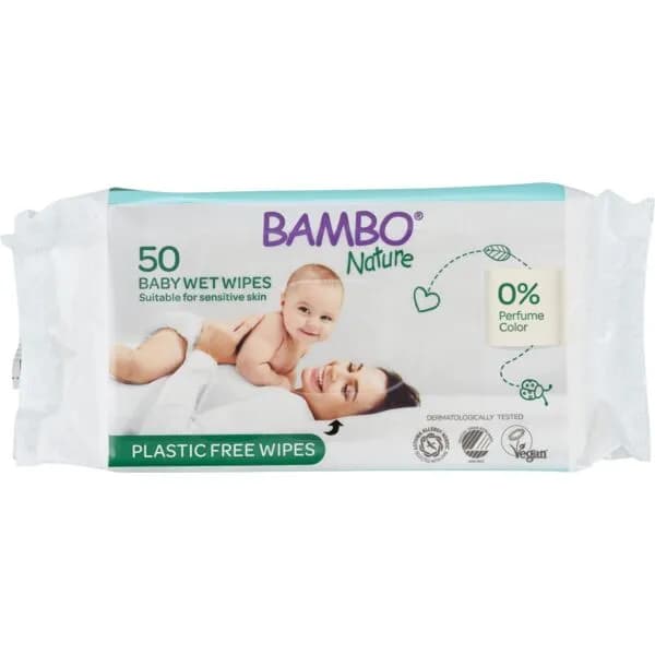 Bambo Nature Biodegradable Wet Wipes 50 pcs