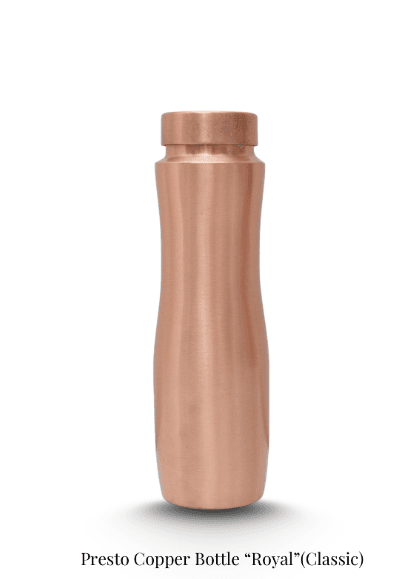 Presto Copper Bottle "Royal" (Classic) – Pure Copper Water Bottle for Healthy Hydration