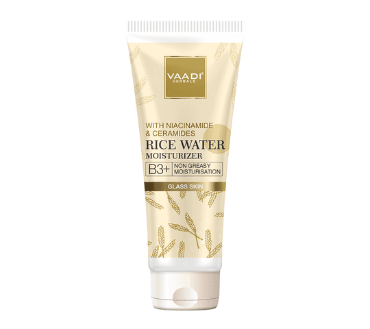 Vaadi Organics - Rice Water Moisturizer with Niacinamide & Ceramides - B3+ | Oil-Control| Matte & Non-Greasy Hydration| Glass Skin Look (60 ml) - VH0762